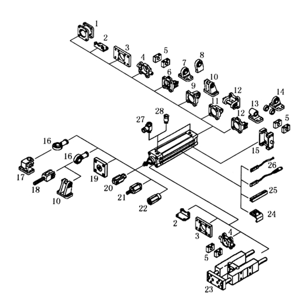 普通氣缸常見安裝形式.jpg 普通氣缸常見安裝形式.jpg